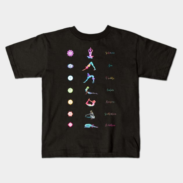 7 Chakras Kids T-Shirt by LaBellaCiambella